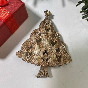 Vintage Christmas tree brooch 1.75"
